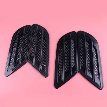 

DWCX 2Pcs Carbon Fiber Black Style Universal ABS Car Styling Air Flow Fender Side Vent Decoration Sticker Styling