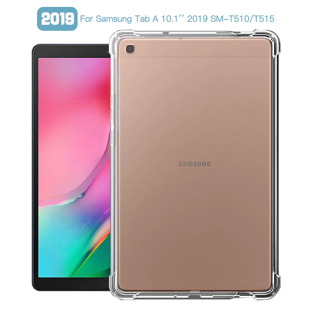 

Противоударный чехол для Samsung Galaxy Tab A 10,1 дюйма (2019) SM-T510 10,1 дюйма, силиконовый прозрачный чехол из ТПУ для SM-T515
