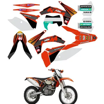 

For KTM EXC 125 200 250 300 350 450 500 EXC 2012 2013 Customized Number Graphics Backgrounds Stickers Kit Decal