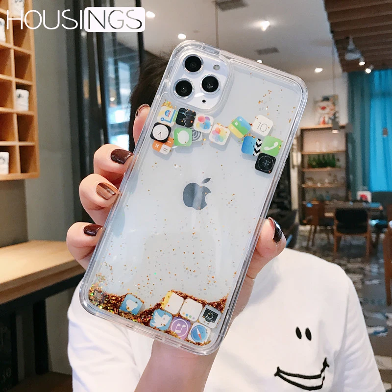 

Capa App Quicksand Cute Case For iPhone 7 7Plus 8 8Plus X XS MAX XR Back Water Cover Soft Glitter Protective For Apple 6 6s Plus