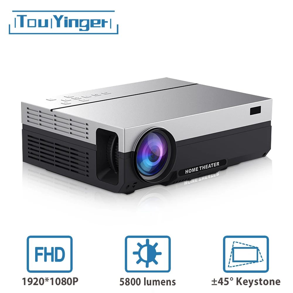 Touyinger T26L T26K 1080p светодиодный проектор full HD видео проэктор 5800 люмен FHD 3D домашний