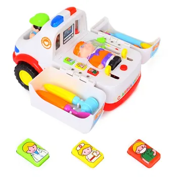 

Ambulance Toy Electric Music Lighting Universal Car Children'S Home Medical Equipment Portable Boys Toys