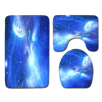 

Starry Toilet 3-Piece Floor Mat Bathroom 3-Piece Set