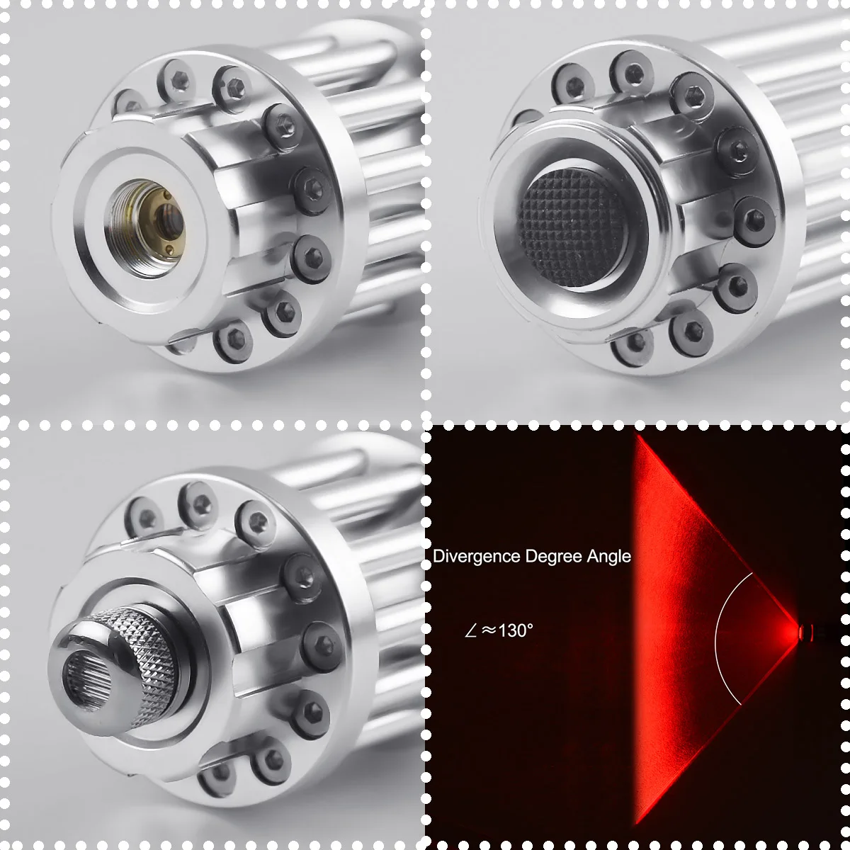CWLASER высокой мощности 532nm/650nm красный/450nm красный ручной гатлинг форма Фокусируемый лазерный указатель(серебро