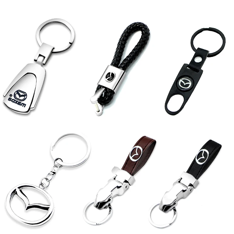 

3D Metal Car Key Ring Keychain Sliver Car badge for Mazdas 5 6 323 626 RX8 7 MX3 MX5 Atenza Axela Auto Accessories car gadget