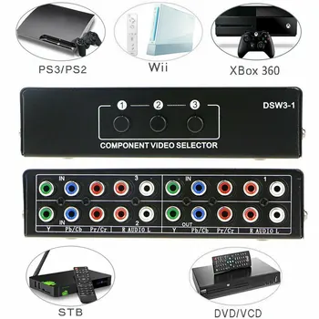 

Willkey 3-way Component AV Switch Selector 3 in 1 Output Switcher For Xbox 360 Wii PS2 PS3