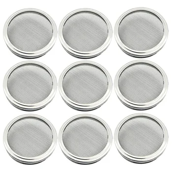 

9Pcs Stainless Steel Sprouting Lids Seed Sprouting Sn for Wide Mouth Mason Jars Sprout Seeds 86mm