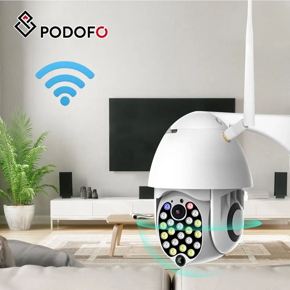 

PODOFO WIFI 21 LED HD 1080P Camera IP Camera 2.4G 2.0MP PTZ IP Pan Tilt IR Wireless Waterproof Outdoor Home Camera