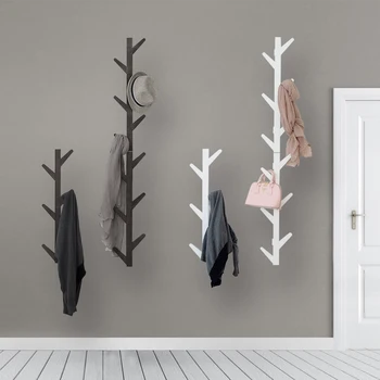 

Creative Wall-Mounted Coat Rack Living Room Bedroom Decoration Rack Clothes Rack With 6 Hooks Bamboo Furniture Wall Hanger