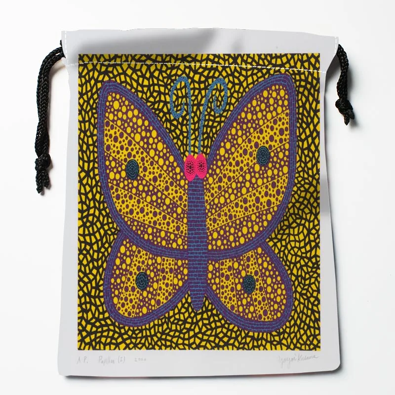 21 На заказ Yayoi Kusama Art Drawstring сумки пыленепроницаемые модные сумки для хранения с принтом для мальчиков и девочек Подарочная сумка на день рождения размер 18X22 см - Цвет: 21