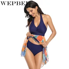 WEPBEL, новинка, женское бикини, цельное, в горошек, Цветочное платье, сексуальное, летнее, для плавания, одежда для купания, купальник, Пляжное бикини