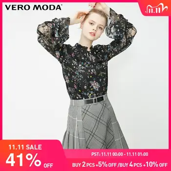 

Vero Moda Women's Lace See-through Floral Chiffon Top Blouse | 319151526