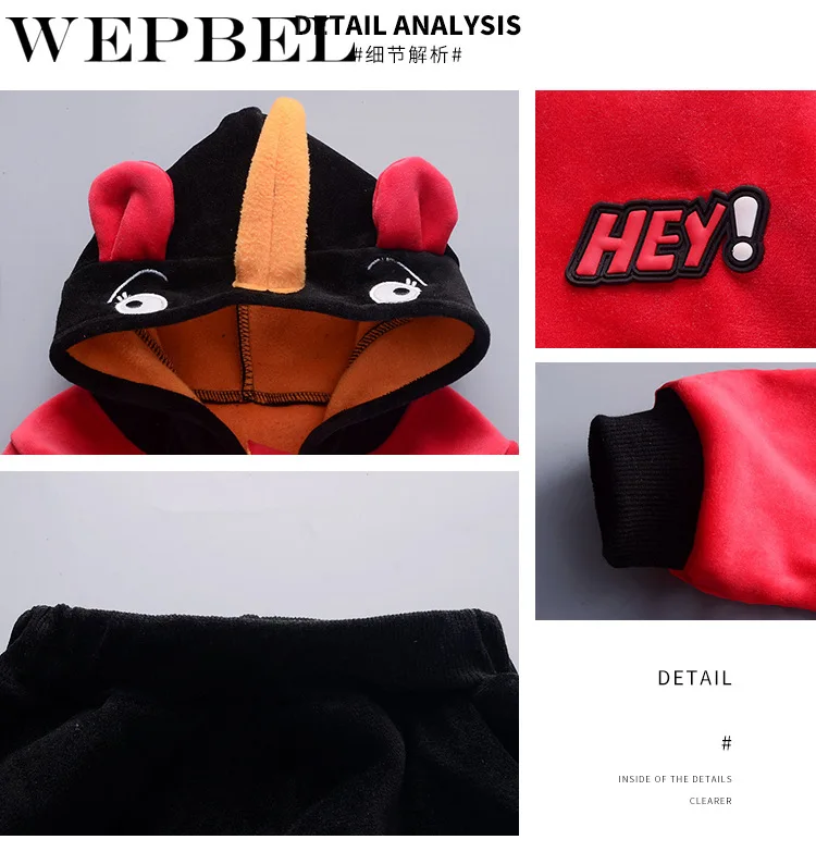 WEPBEL 2 шт./компл. для малышей для маленьких мальчиков теплое зимнее пальто для девочек с длинным рукавом утепленное пальто с капюшоном+ штаны