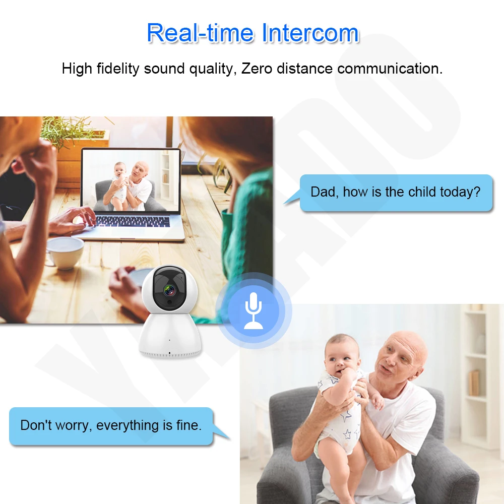 YAJADO Tuya Wi Fi домашняя камера детский монитор Интерком 720P & 1080P HD IP вращение функция
