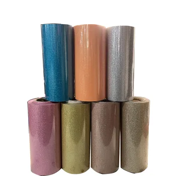 

30cmx100cm Beautiful Color Glitter Heat Transfer Vinyl Film Heat Press Cutting Plotter Iron On HTV Film