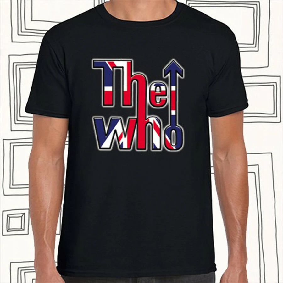 The Who Uk Flag Rock Band Legend Men'S черная футболка размеры S M L Xl Xxl Xxxl лучшие рождественские