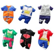 Одежда с рисунком аниме; летние комбинезоны для новорожденных мальчиков; хлопковый комбинезон для новорожденных мальчиков; комбинезон с короткими рукавами; комбинезоны для маленьких детей; костюм