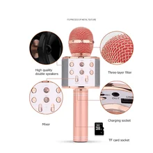 100 шт. профессиональный bluetooth беспроводной микрофон динамик ручной микрофон караоке микрофон музыкальный плеер пение рекордер KTV