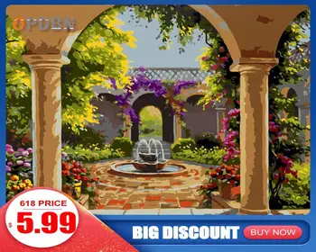 

OPDBN Wall Art Canvas Painting by Number Posters Handpainted Oil Painting Picture for Living Room Home Decor No Frame