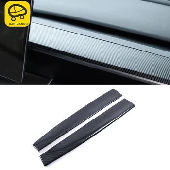 

CarManGo For Tesla Model 3 2017-2020 Car Accessories Dashboard Panel Cover Sticker Frame ABS Carbon Interior Moulding Decoration