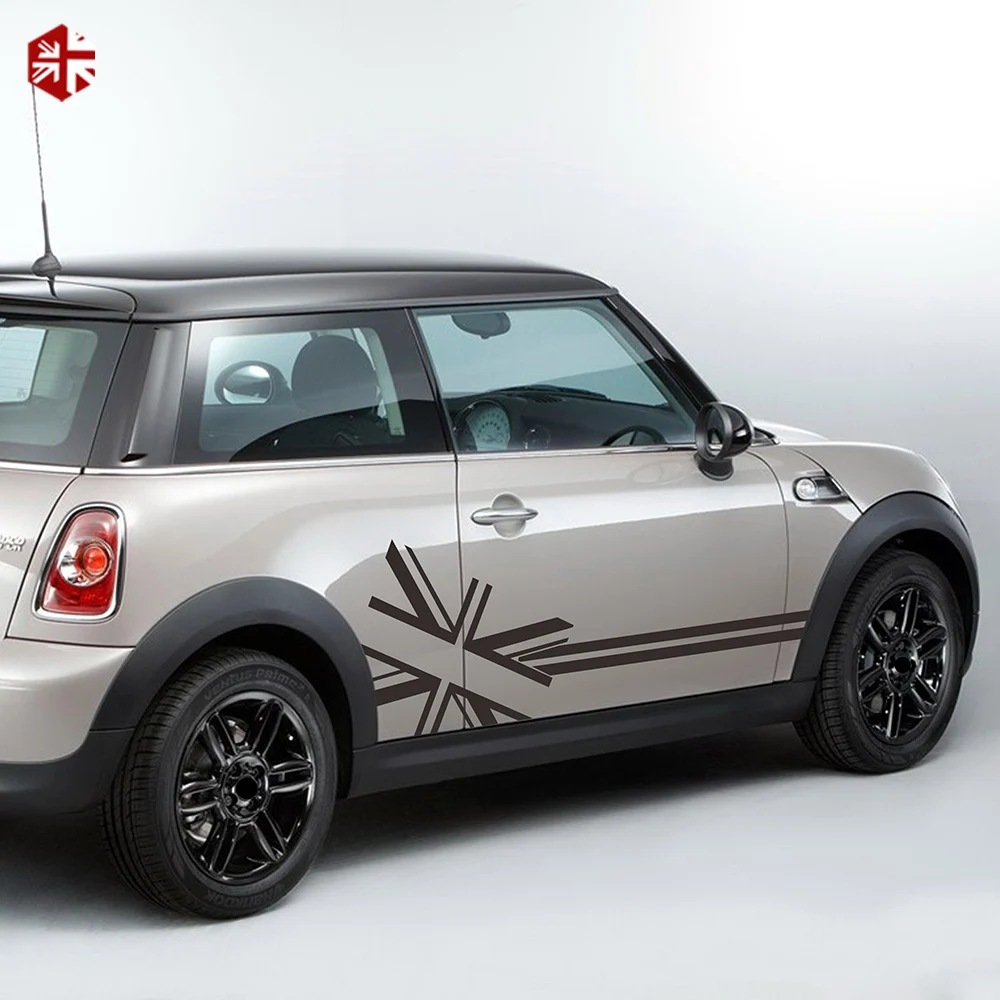 2 шт. наклейка на автомобильную дверь боковая полоска юбка флаг стиль графика