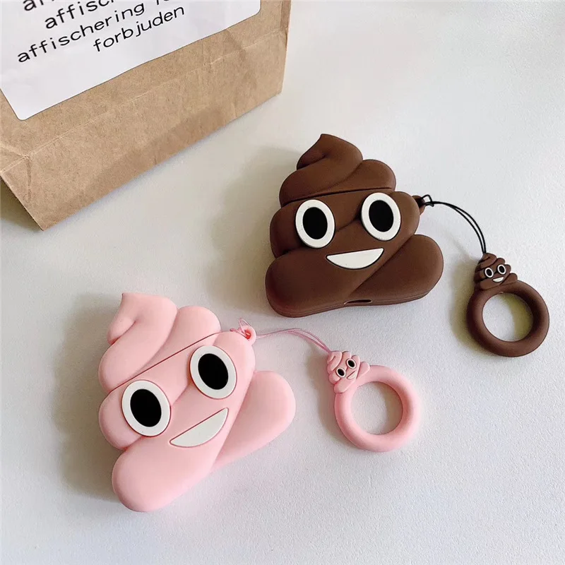 

3D Case for AirPods Cartoon Earphone Case for Airpods 2 Cute Accessories Protect Cover with Ring Strap Cute Stool Design