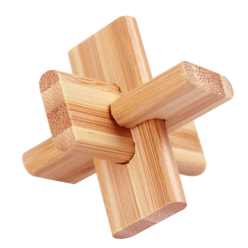 Kong Ming Luban Lock 3D Bamboo Brain Teaser Puzzle Toy - Educational Gift