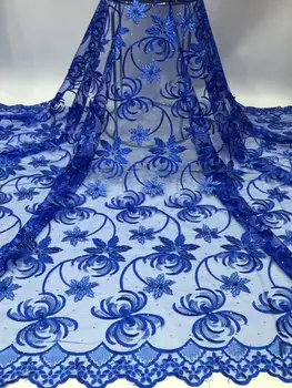 

African Lace Fabric bead Embroidered Nigerian Laces Fabric stone Bridal High Quality French Tulle Lace Fabric For Wedding Party