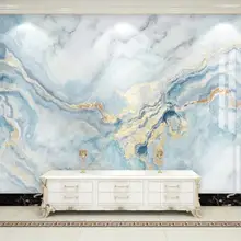 Скандинавская абстрактная роспись Синие мраморные обои Роскошная настенная живопись для гостиной настенная живопись качественная печать на холсте текстурированные обои