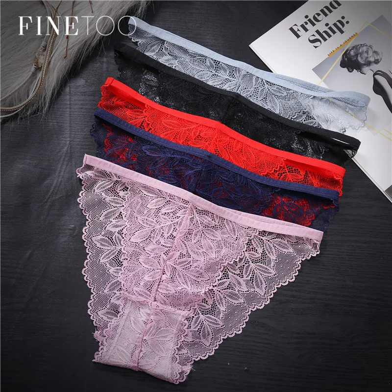 Женские кружевные трусики FINETOO 6 цветов мягкие дышащие с низкой посадкой