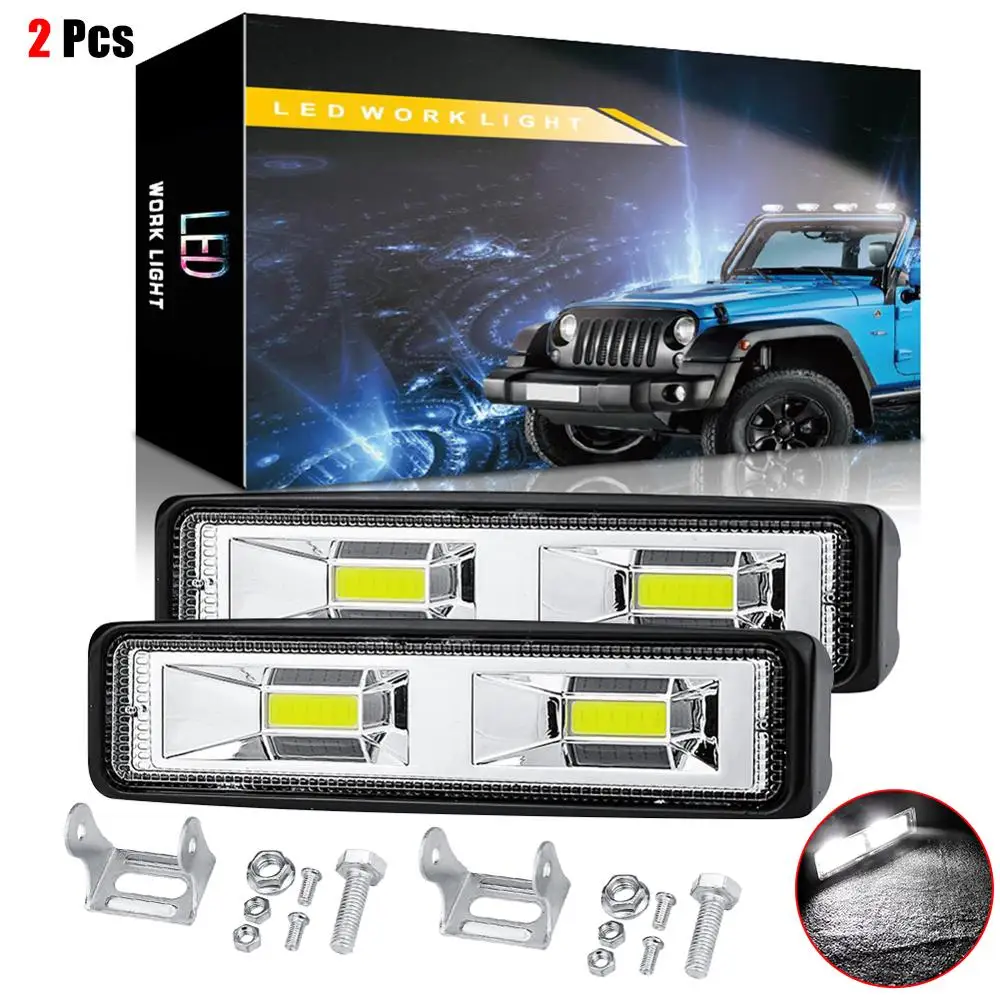 Billige 2 stücke 48W 16LED 6500K Auto Arbeit Glühbirne Spot Strahl Bar Auto SUV Lkw Wasserdichte Off Road fahren Nebel Lampe für Jeep BMW