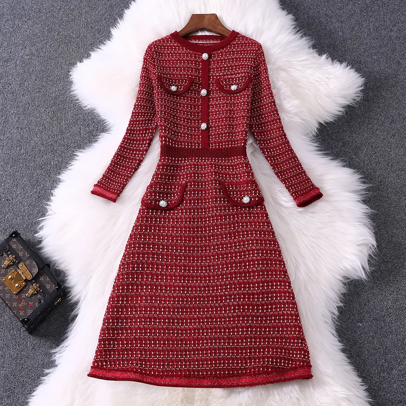 

Woman Skirts Spring 2021 Women's New Knitted Dress High Waist Slimming A- Line Skirt Hippie Skirts Skirts Womens