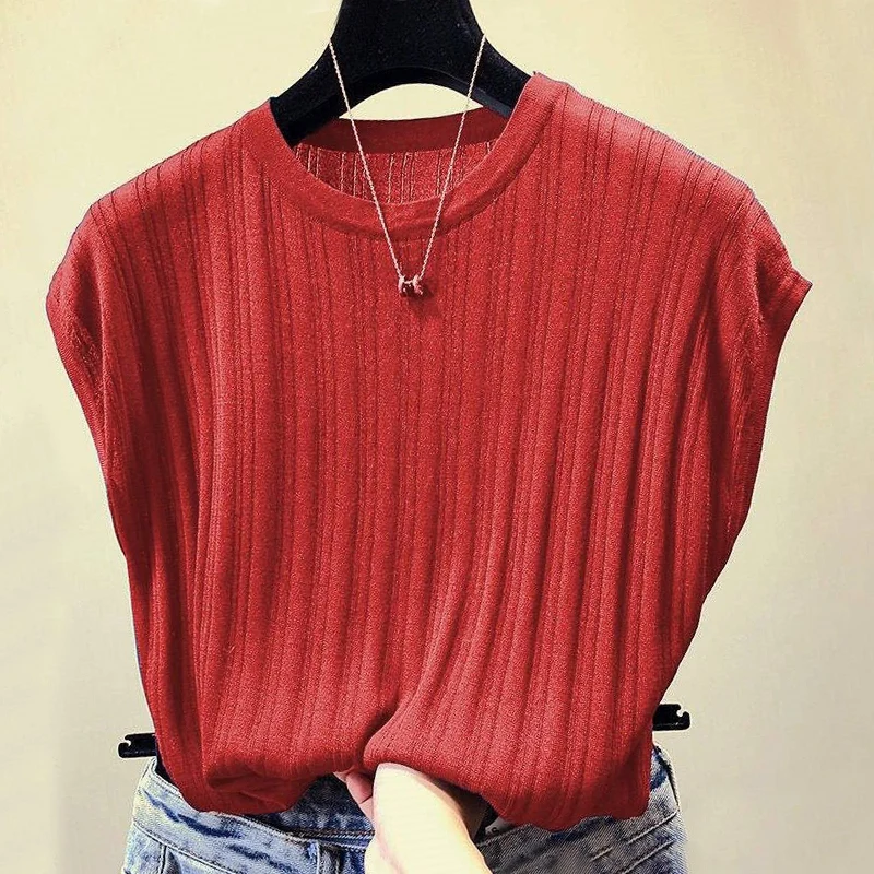 Poleras Mujer De Moda Женский пуловер Повседневный Круглый вырез короткий рукав базовые Топы офисные женские элегантные хлопковые футболки