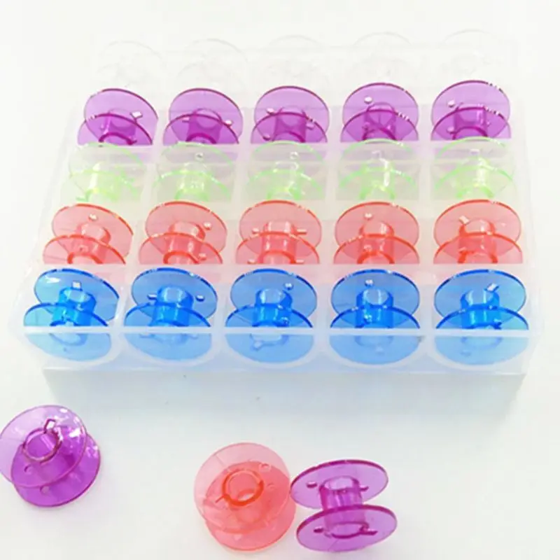 Практичная разноцветная пластиковая катушка пустые катушки красочные катушки для швейных машин с прозрачным прозрачный чехол Коробка для хранения