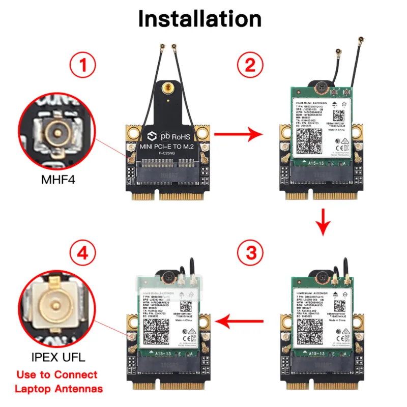 Dual Band 2974 Мбит/с Беспроводной адаптер Wi Fi 6E Mini PCI E для Intel AX210 сетевая карта Bluetooth 5 2