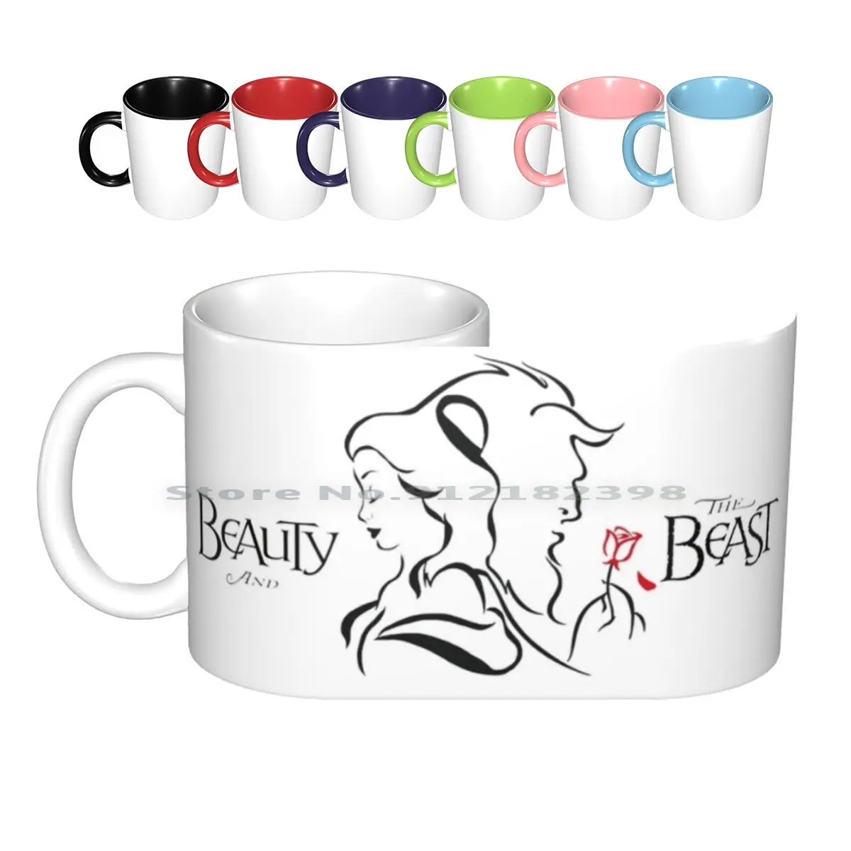 Tazze In Ceramica Tazze Da Caffè Tazza Da Tè Al Latte Principessa Belle Princess Belle Adam Cartoon Movie La Bella E La Bestia Logo Musical