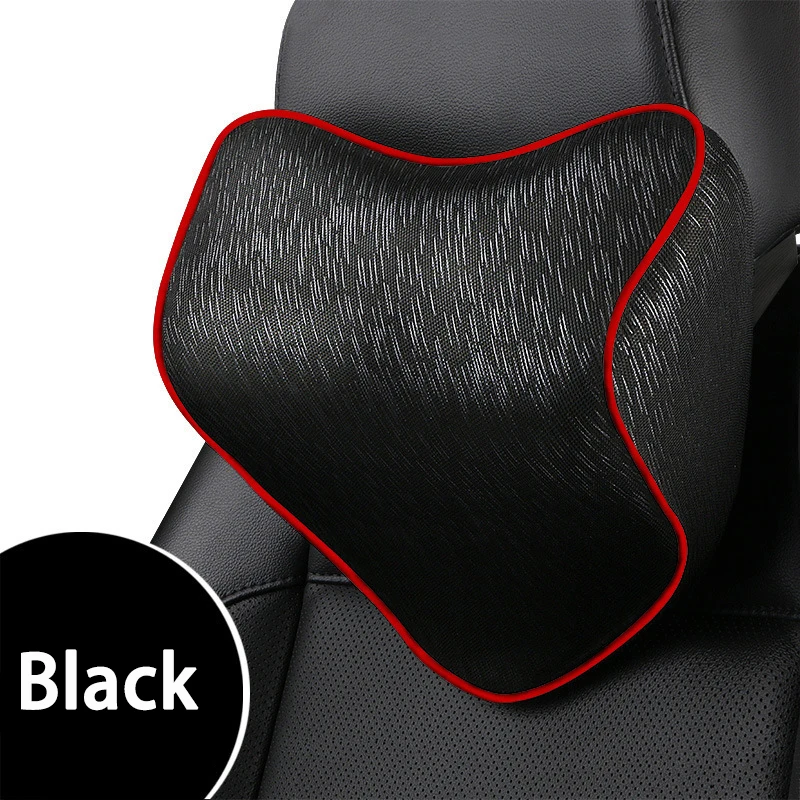 Black Standard Style Автомобильная подушка для шеи и подголовника с эффектом памяти, Автомобильная подушка для сиденья, поясничная Подушка для спины, набор подушек для автомобиля, массажер для отдыха водителя, аксессуары - Цвет: Black Standard Style