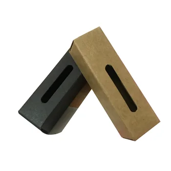 

100pcs 20x20x71mm Kraft Black Paper Box Lipstick Spray Packaging Boxes with window