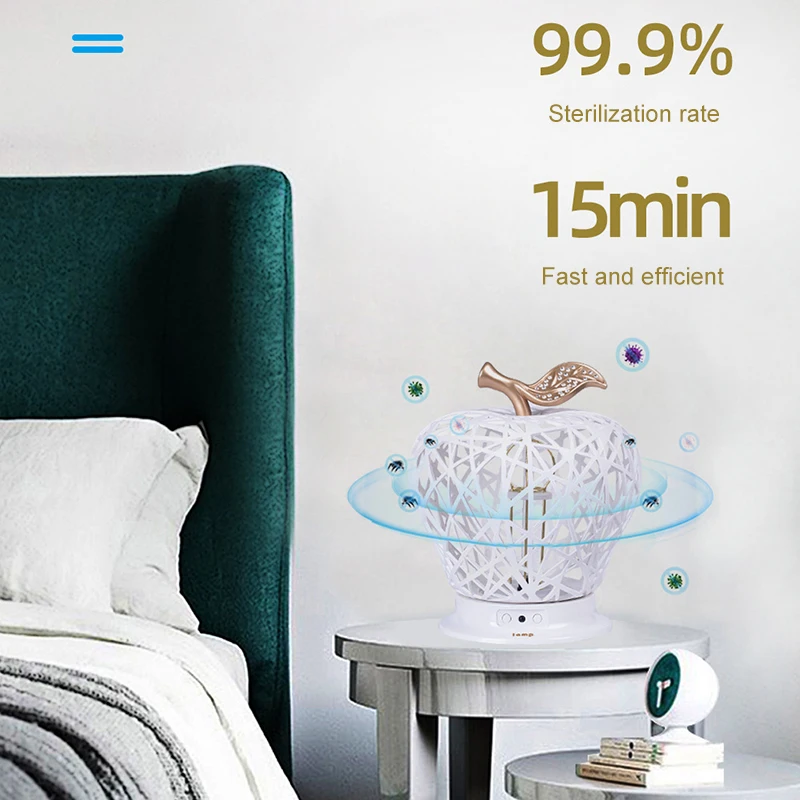 

Apples Shape Hollow Art Modeling UV Sterilization Lamp USB LED Night Light with Remote Household J8