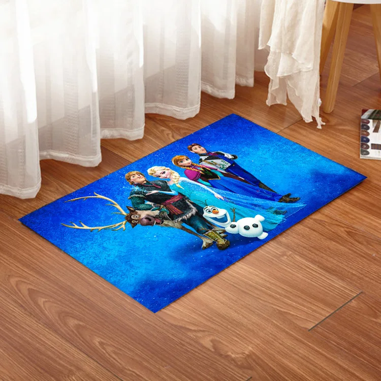 Hot Frozen Princess Anna Elsa 7 style Household Carpet Cartoon Bedroom Door Bathroom Slip-proof Cushion Water-absorbing Footpad - Цвет: 50x80cm
