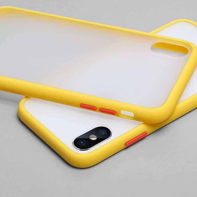 Yellow Противоударный защитный чехол для телефона iPhone 11 Pro XR XS Max X 10 8 6 6s 7 Plus, мягкий полупрозрачный жесткий чехол - Цвет: Yellow