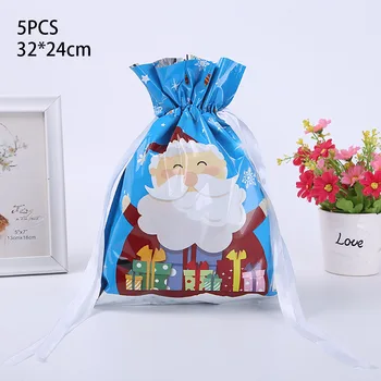 

5 Pcs Gift bag Xmas Party Favor Candy Pouch Bag Sack Wrapping Supplies