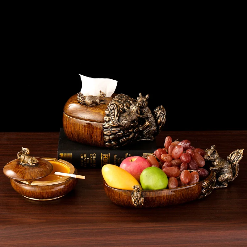 

Nordic European style retro fruit plate creative living room home modern high-end dry fruit plate candy box tea table ornaments