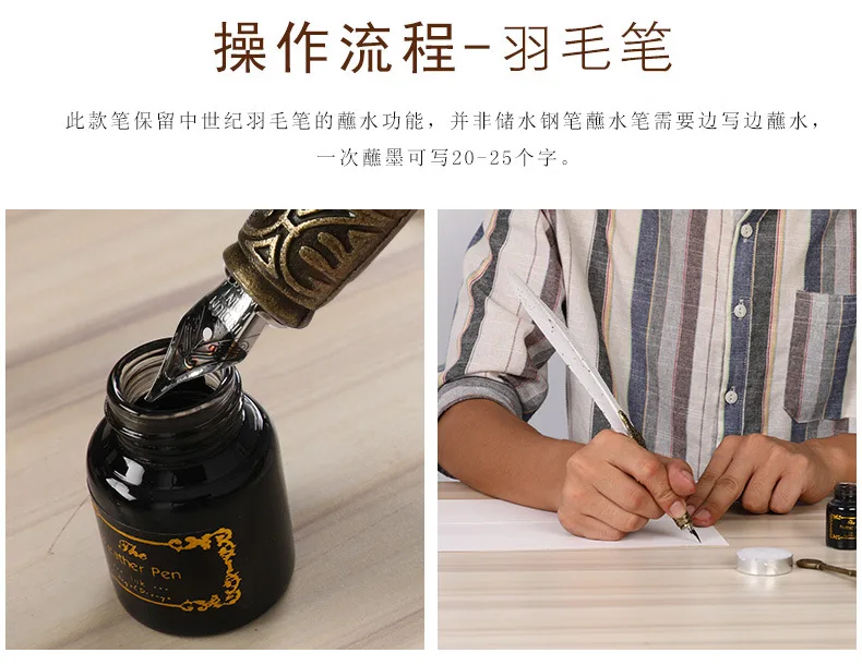 1 セットのつけペン英語書道筆記 文房具セットのギフトボックス 万年筆 ヨーロッパスタイルのレトロな散水ゴールド羽ペン Stationery Set Aliexpress