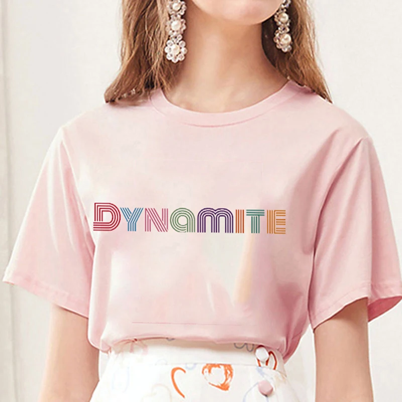 18AW★ 韓国の人気【NEWPICKLE】★ Unoff Shirts ★4色★UNISEX New Album DYNAMITE Print Women's T-shirt Kpop Korean Style