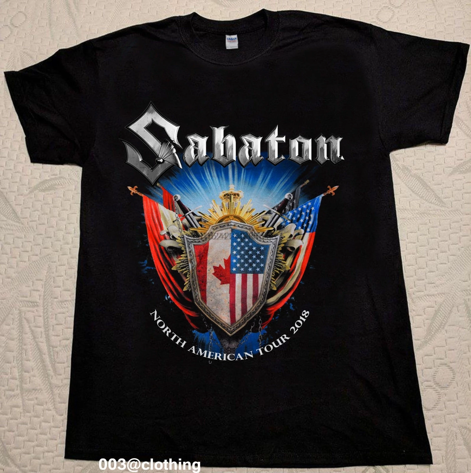 Sabaton tour 2018 Северная Америка футболка Репринт новый черный S-3XL |