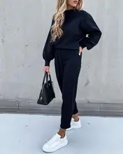 Printemps automne femmes survêtement sweat + pantalon deux pièces femme Jogging loisirs costume solide cordon poche dame vêtements de sport