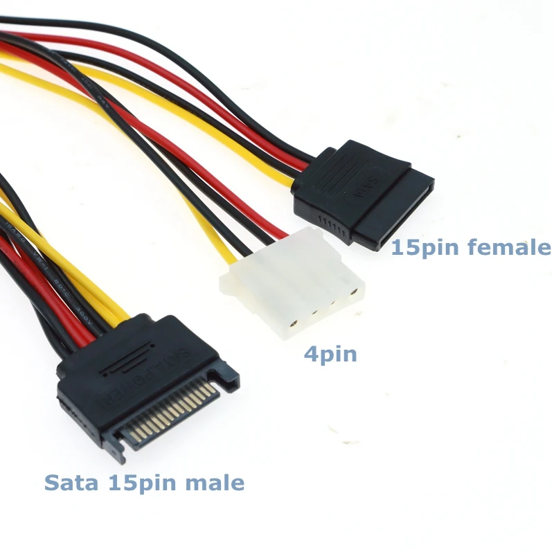 0.2m SATA 15pin Straight Elbow Male to SATA SSD IDE 4Pin Female Power Adapter Cable Description Image.This Product Can Be Found With The Tag Names Computer Cables Connecting, Computer Peripherals, PC Hardware Cables Adapters