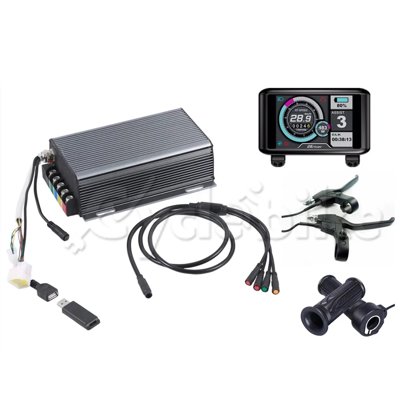 US $520.00 TFT display 36v 72v 200a 14KW motor electric bike controller sine wave system Bluetooth Adapter Included