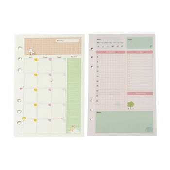 

2Pcs A5 Cute Colorful Diary Refills Spiral Notebook Replace Color Core Loose Leaf Stationery Gift School Planner Ring Binder Pap